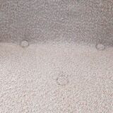 Vintage armchair in oak wood with powder pink boucle design by Chierowski.