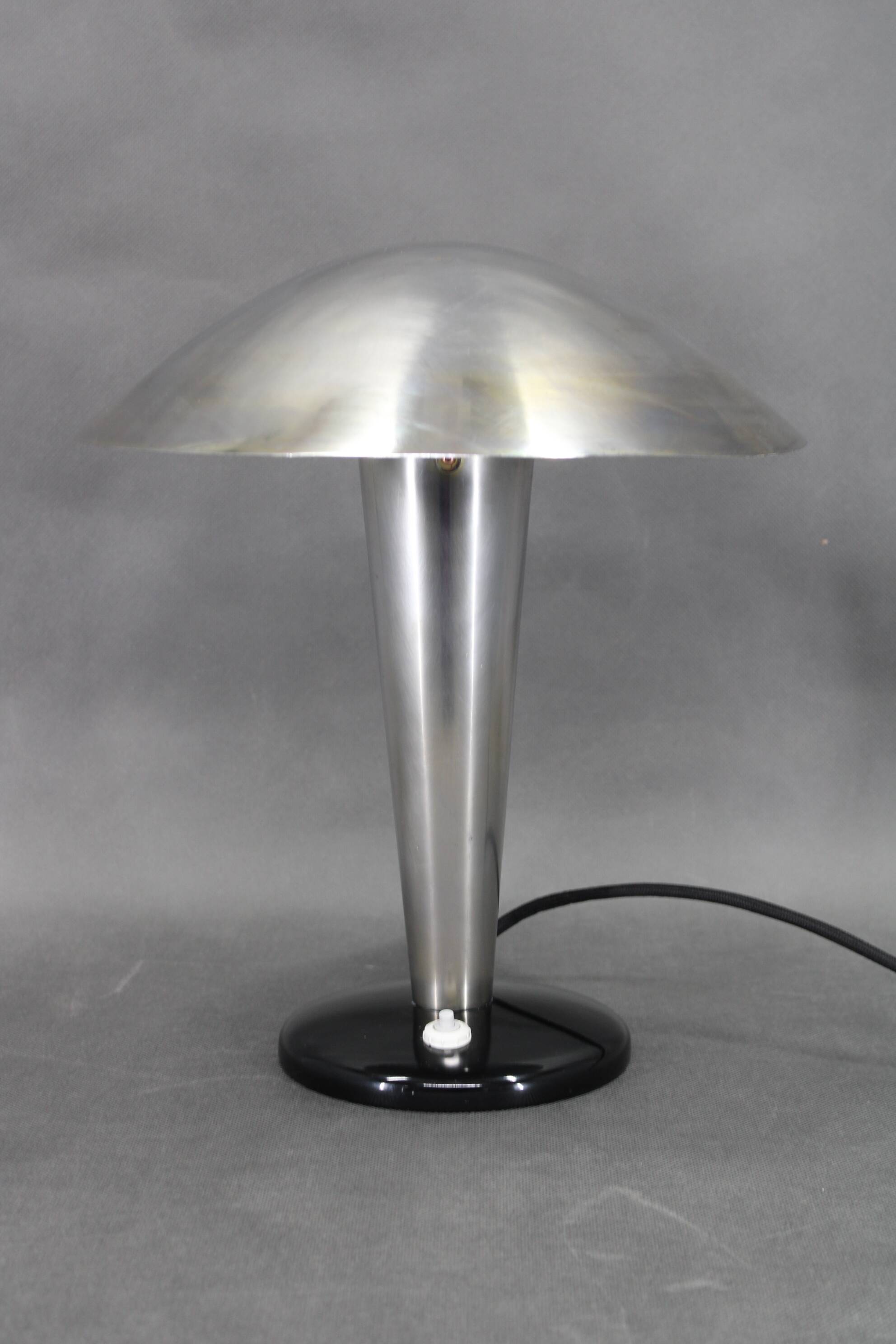 1930s Bauhaus Mushroom Table Lamp , Czechoslovakia