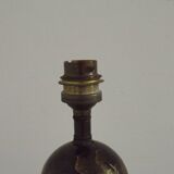 French Limoges Hergé table lamp base with gold highlights and floral decoration.