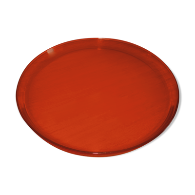 Plateau rond en verre fumé