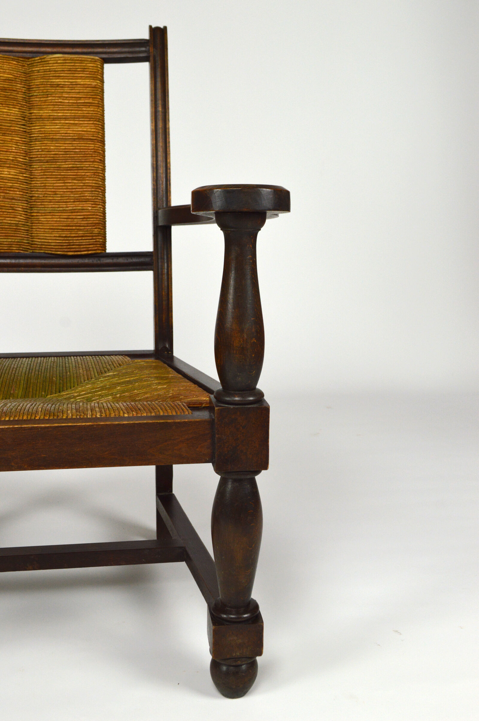 Art deco modernist armchair in dark beech