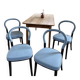 Set of 4 Göteborg chairs by Erik Gunnar Asplund for Cassina, blue leather.