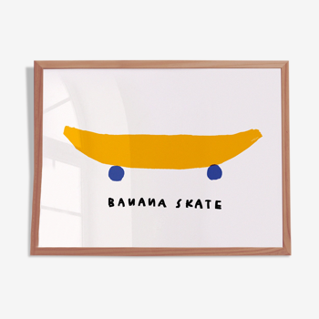 Minimalist banana skate wall poster 70cmx50cm