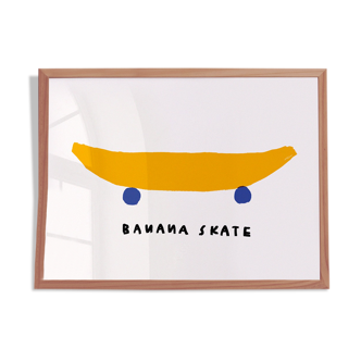 Minimalist banana skate wall poster 70cmx50cm