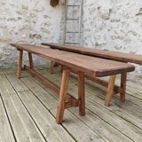 Pair of oak benches