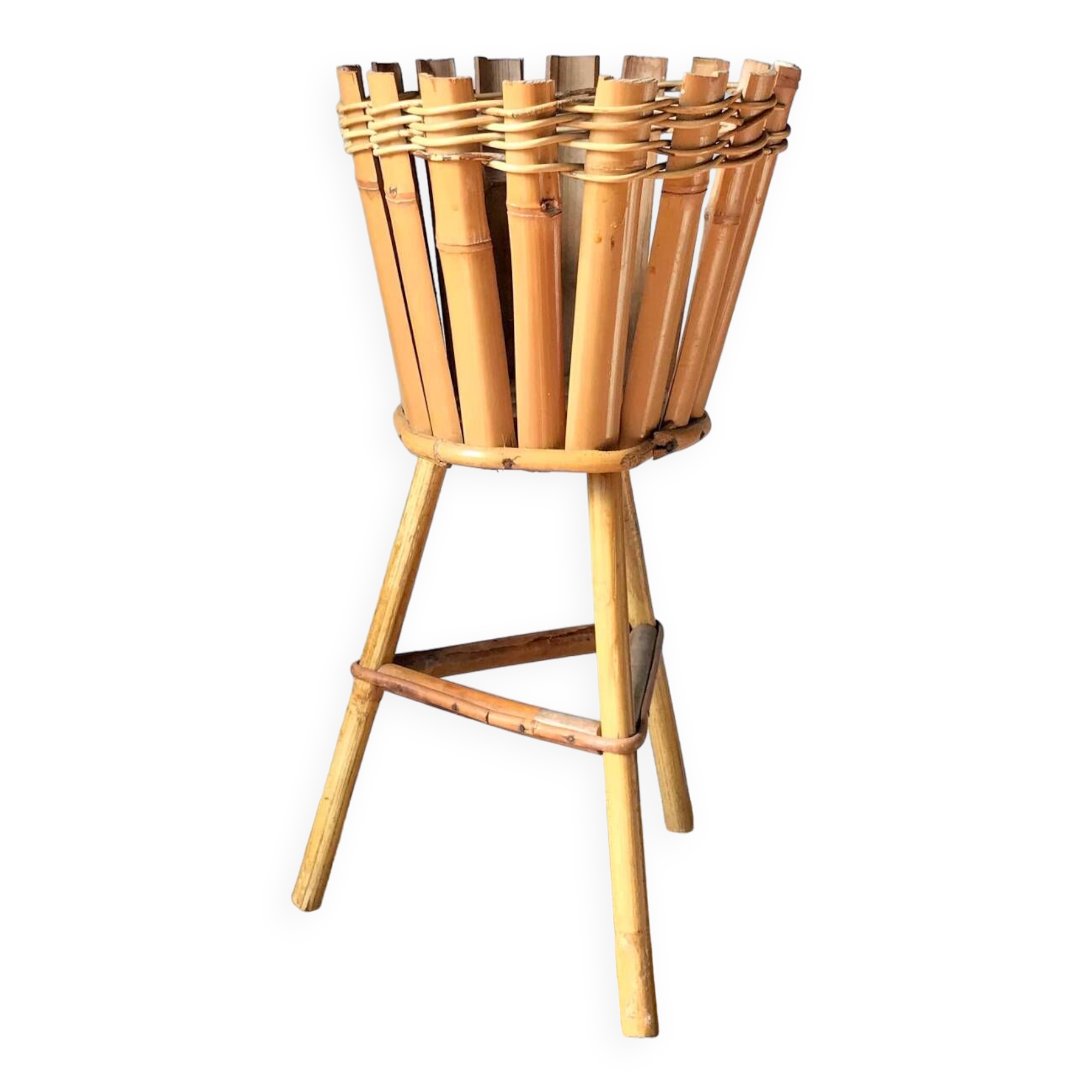 Vintage bamboo plant holder