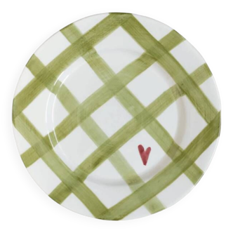 Hand painted ceramic dinner plate