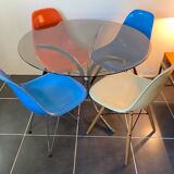 Round kitchen or dining room in smoked glass chrome structure an70