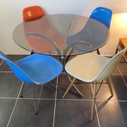 Round kitchen or dining room in smoked glass chrome structure an70