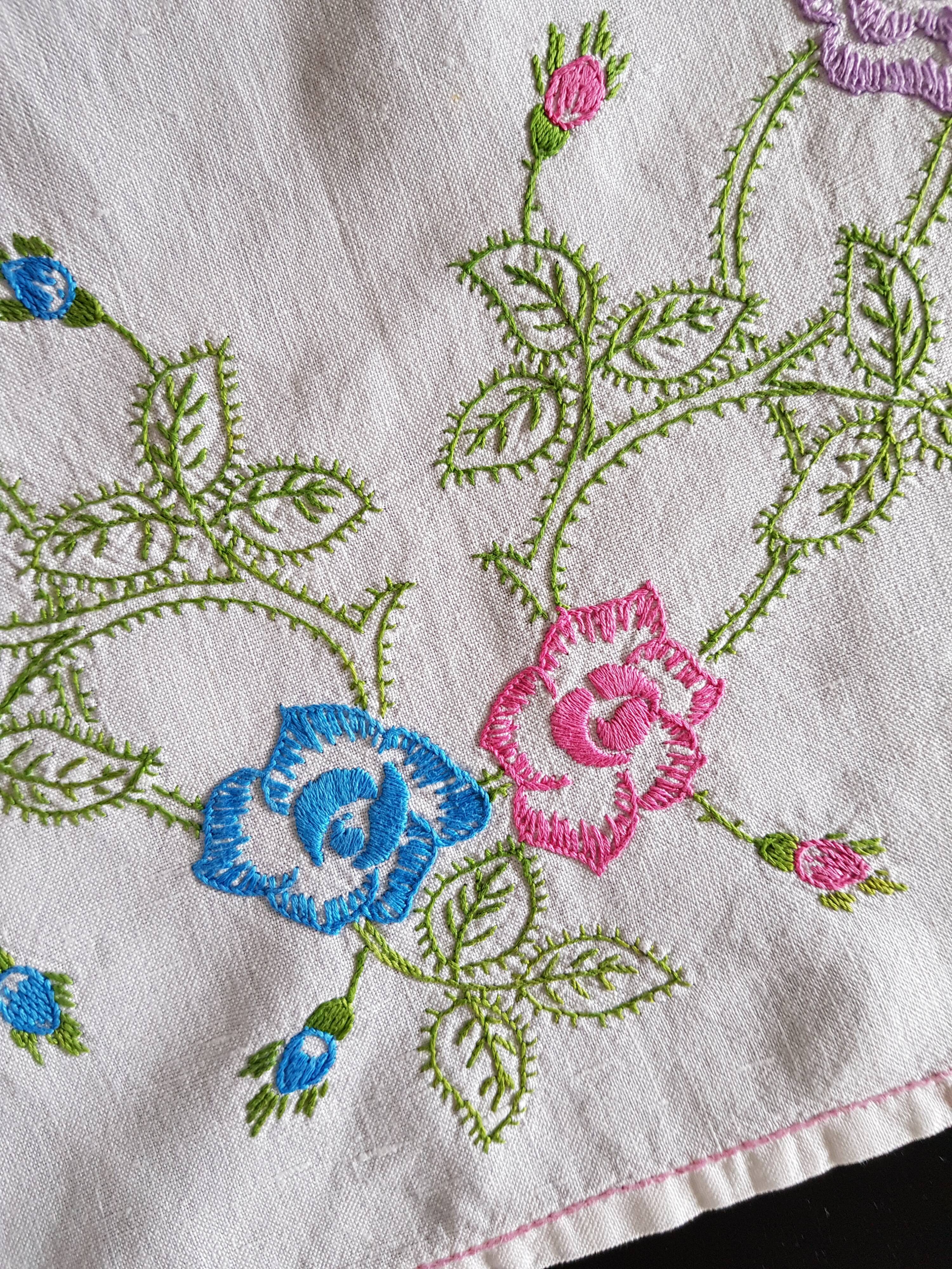 Hand-embroidered placemat