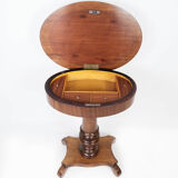Side table of dark wood with storage