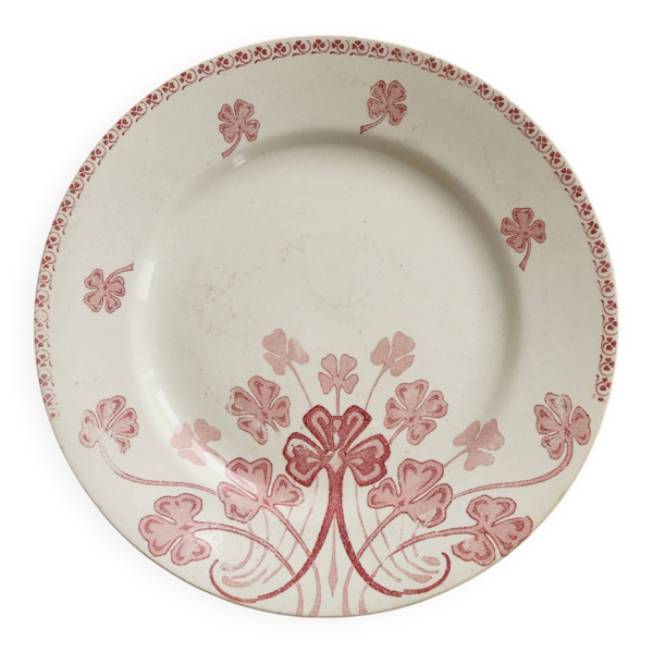 Assiette plate terre de fer rouge  Lunéville - Modèle Lucien