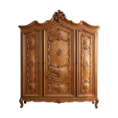 Armoire 3 portes ancienne de style baroque en noyer, XXe siècle
