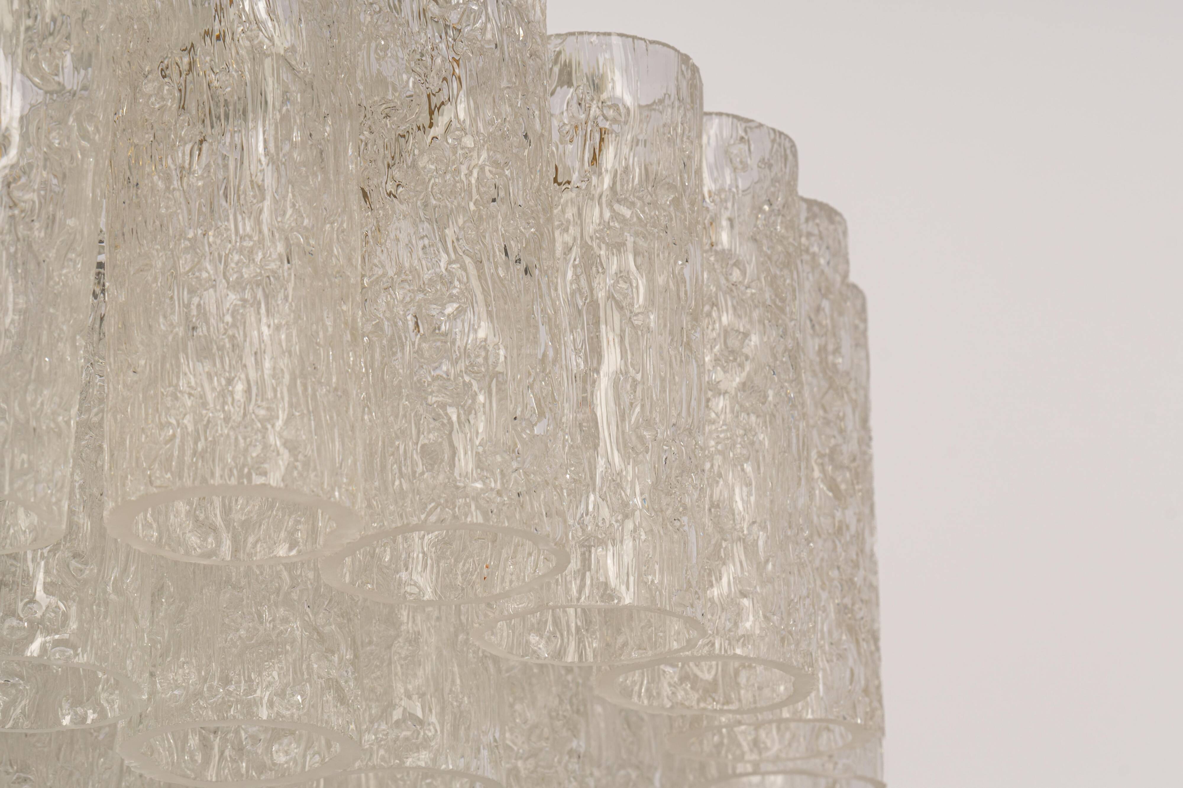 Large Doria chandelier with frosted glass tubes, Germany, 1960s.