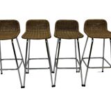 Ensemble de 4 tabourets de bar vintage Dirk van Sliedregt Rohe Noordwolde 1960