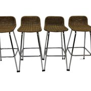 Set of 4 vintage bar stools Dirk van Sliedregt Rohe Noordwolde 1960's