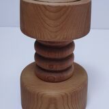 Three Scandinavian wooden candle holders, vintage design