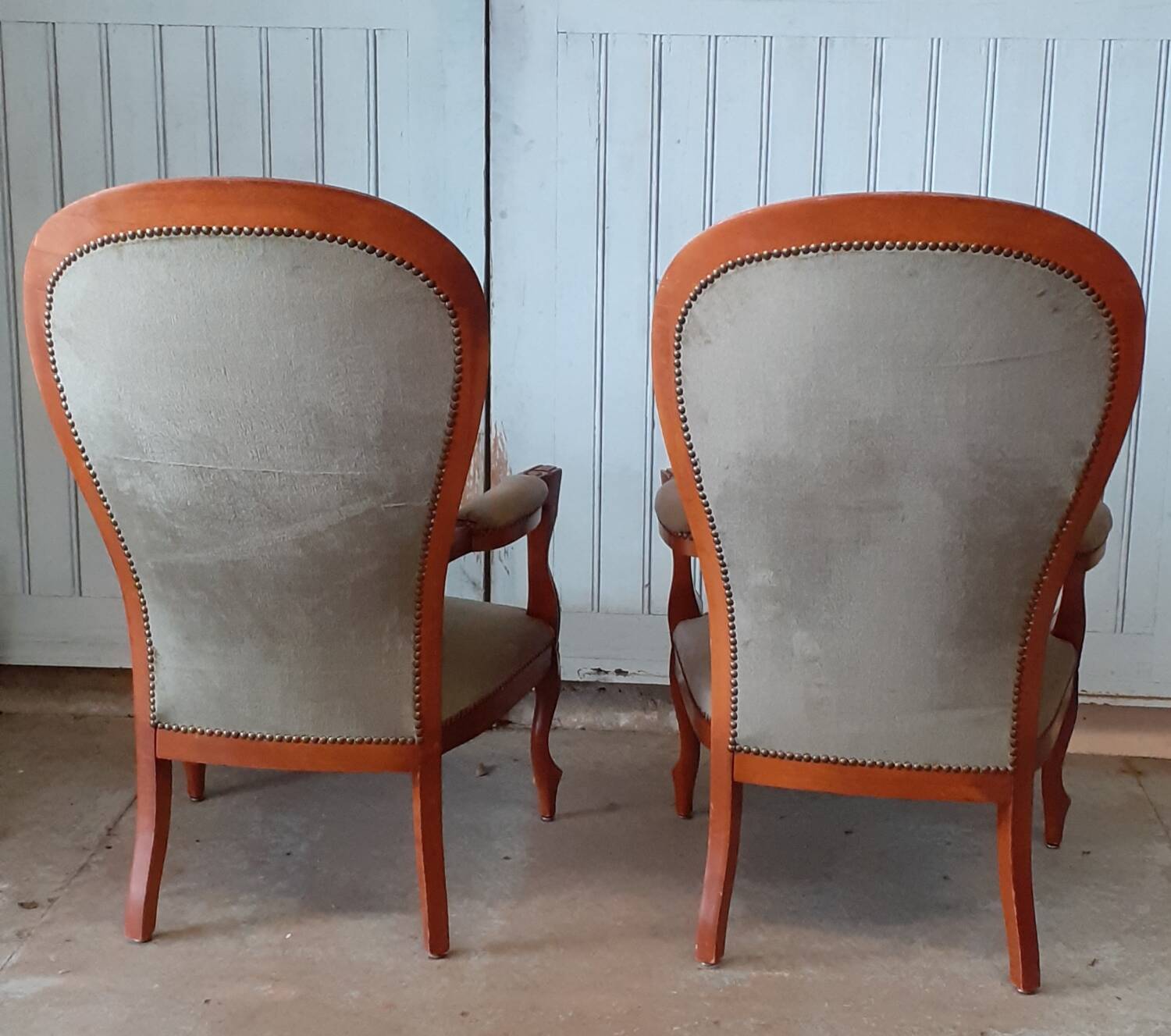 Pair of Voltaire armchairs.