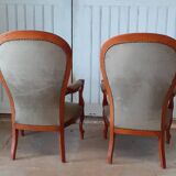 Paire de fauteuils Voltaire.