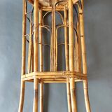 Vintage bamboo pedestal table.