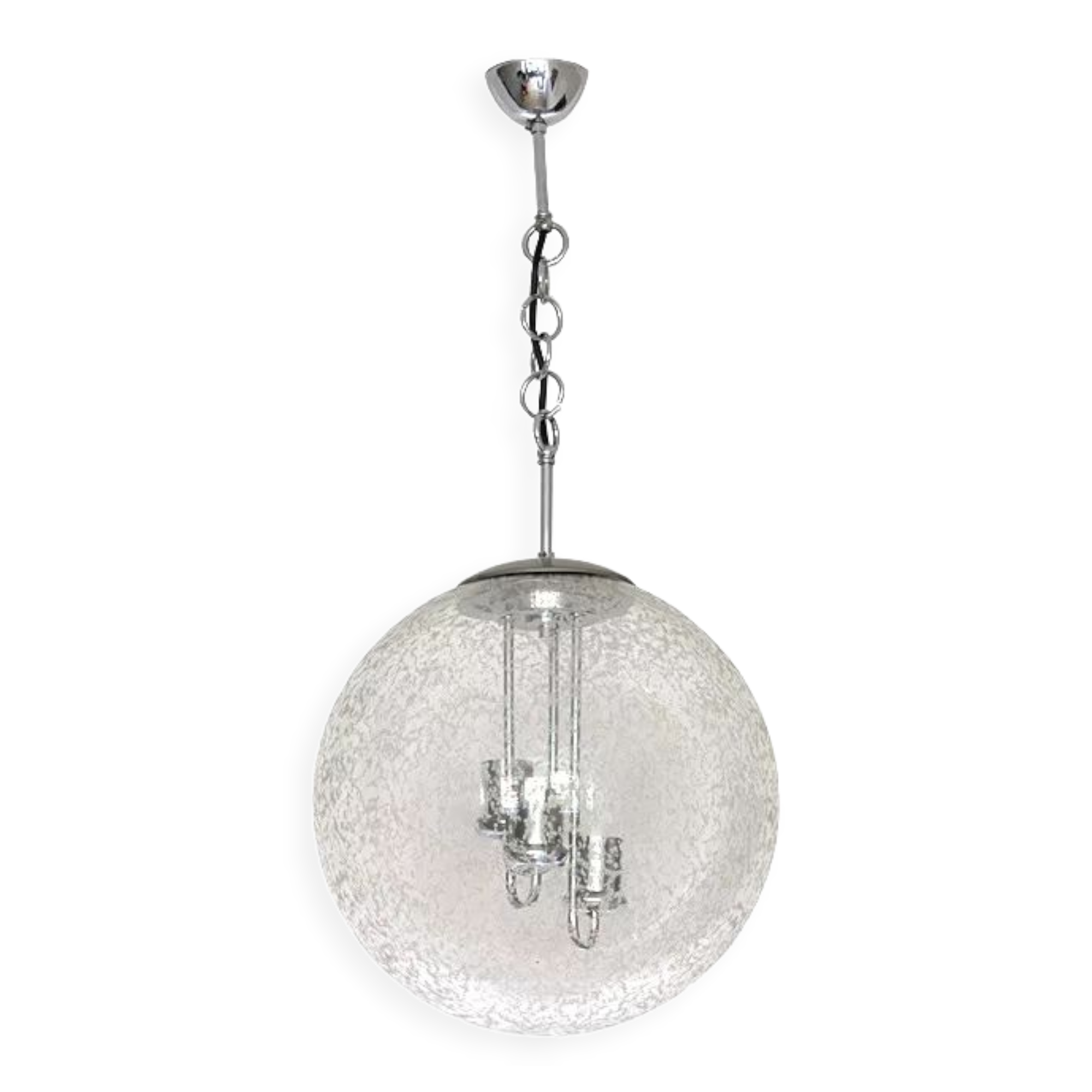 Hanging lamp glass globe by doria, 1970s