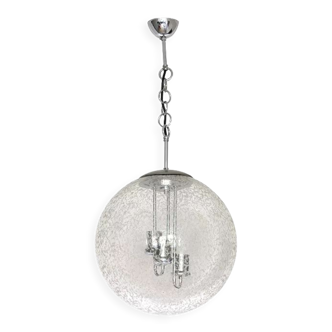 Hanging lamp glass globe by doria, 1970s