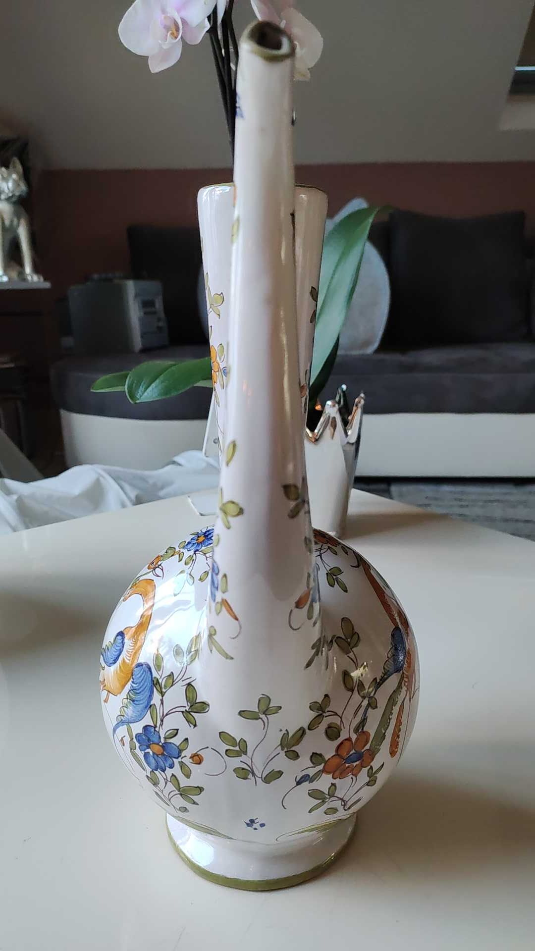 Vintage ewer design Martres Tolosane/Decor Moustiers earthenware. Produced in "Limited Edition"