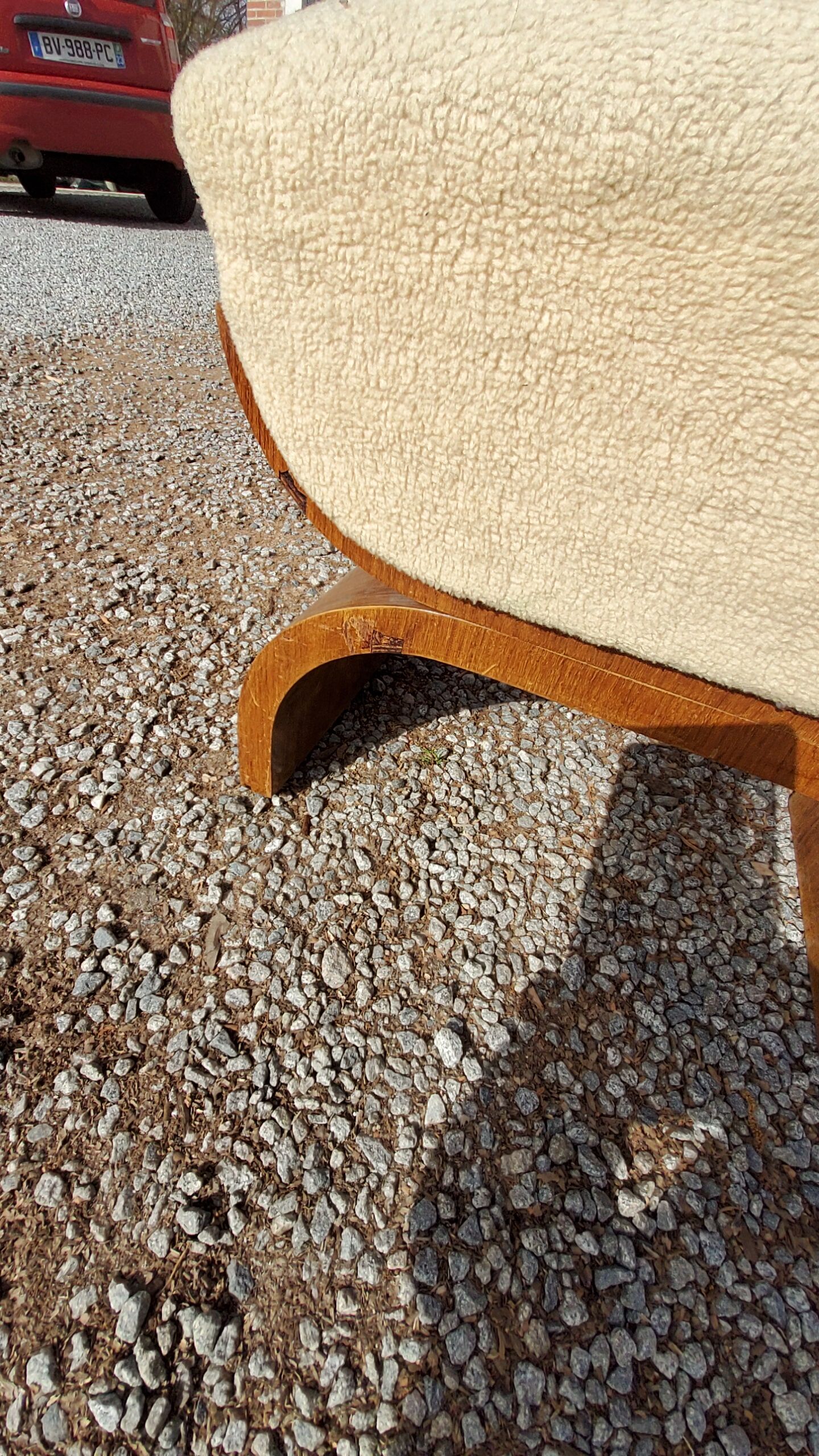 Art deco walnut stool 1930