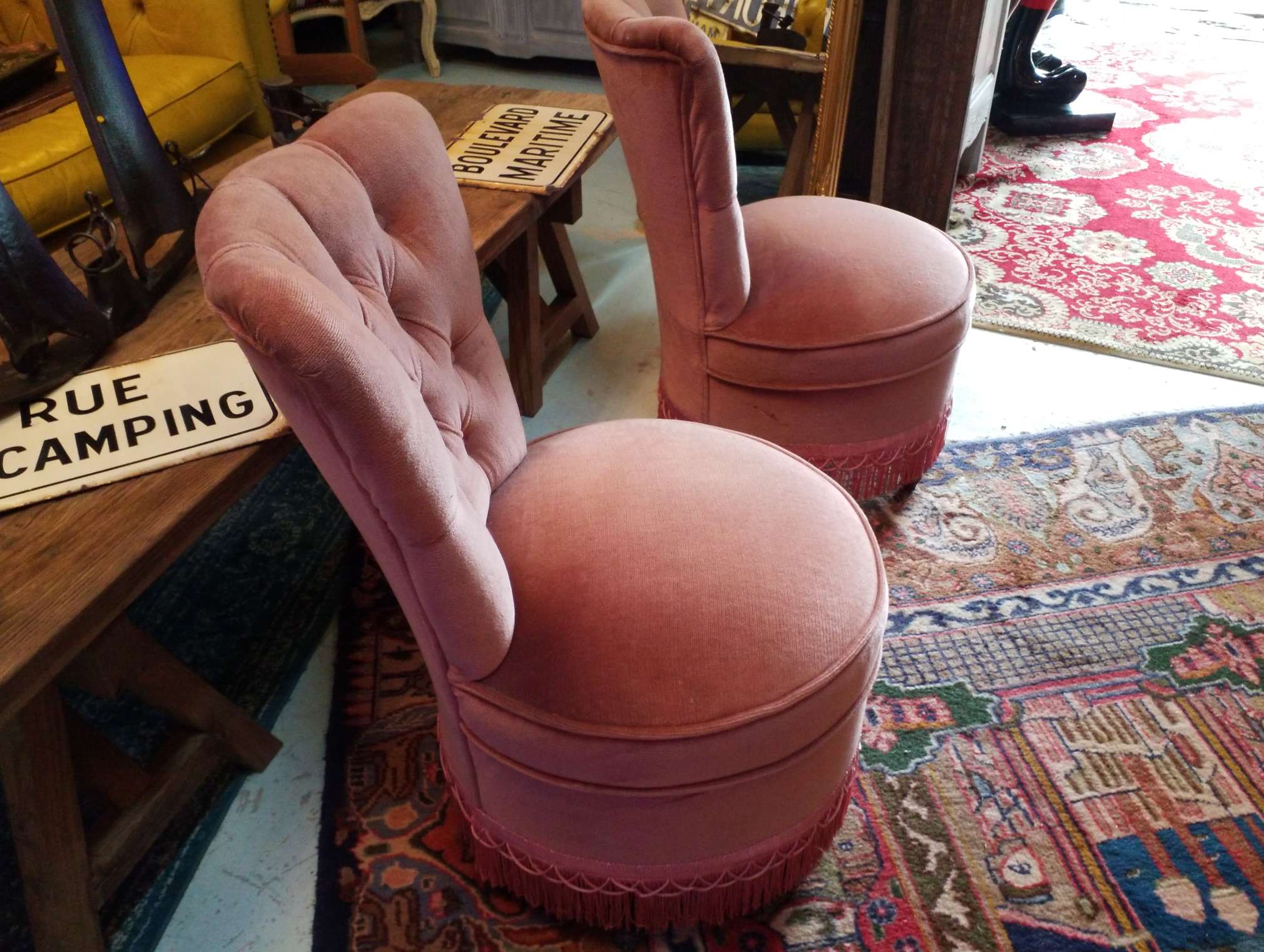 Pair of toad armchairs