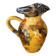 Large speckled vintage pitcher 21cm mixed clay enamelled in the Vallauris style