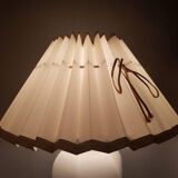 Vintage ceramic table lamp with pleated lampshade 1980