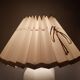 Vintage ceramic table lamp with pleated lampshade 1980