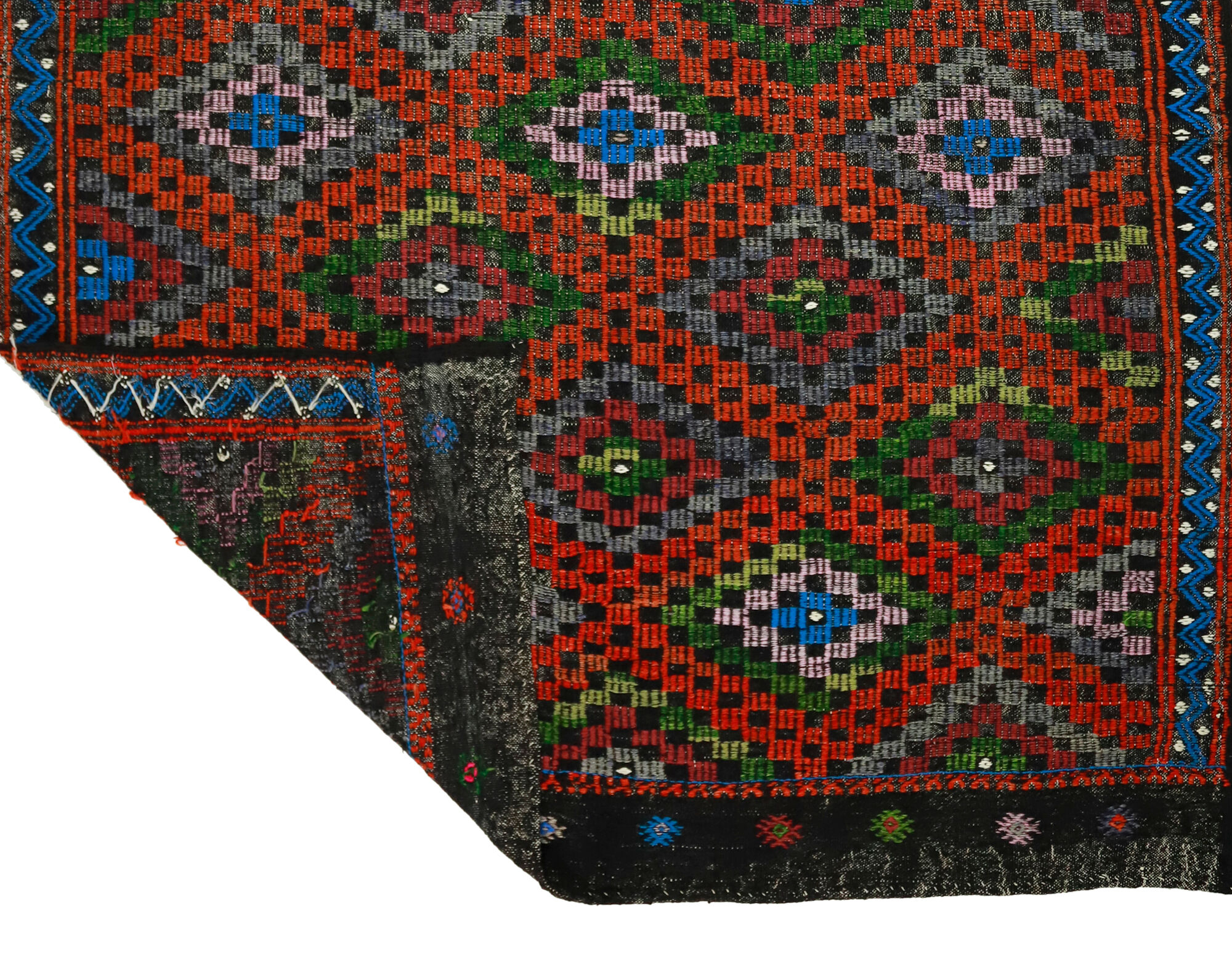 Anatolian handmade kilim rug 283 cm x 218 cm