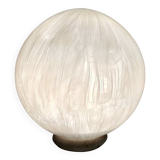 Spheric White Murano Blown Glass Table Lamp by La Murrina with Murrines
