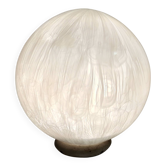 Spheric White Murano Blown Glass Table Lamp by La Murrina with Murrines