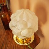 Lampe à poser globe verre dépoli faceté