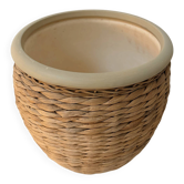 Old ceramic cache-pot and water hyacinth