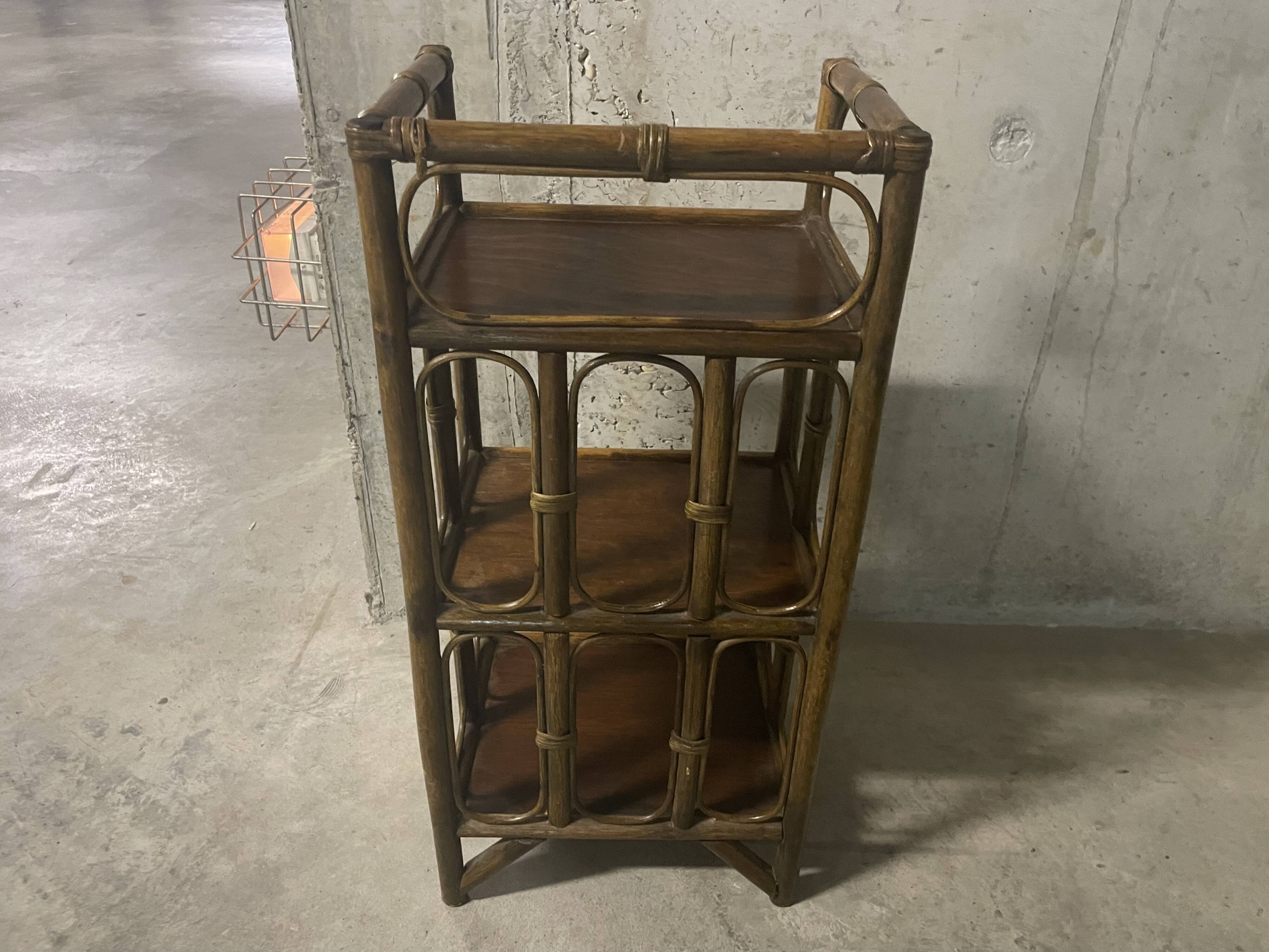 1970s rattan shelf