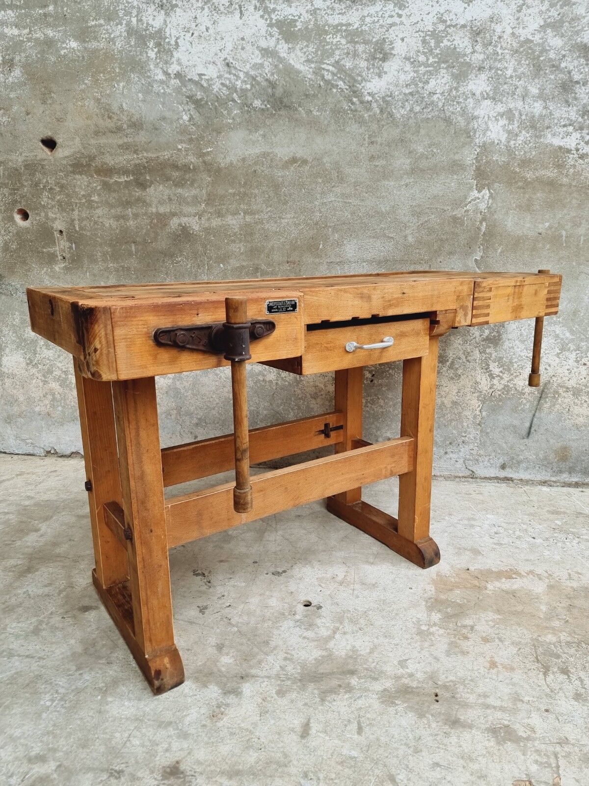 Workbench side table bathroom furniture beech