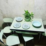 Salins factory oyster plates in water green colors