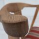 Paire de chaises de salle à manger danoises, bois de chêne massif, laine d'ameublement Années 1960