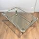 Large designer coffee table in chrome with glass tops