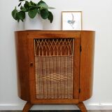 Wooden and rattan buffet