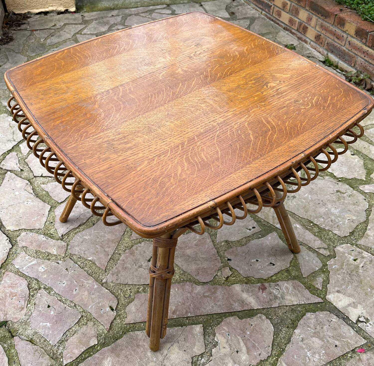 Vintage rattan coffee table