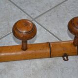Antique turned wood coat rack imitation bamboo