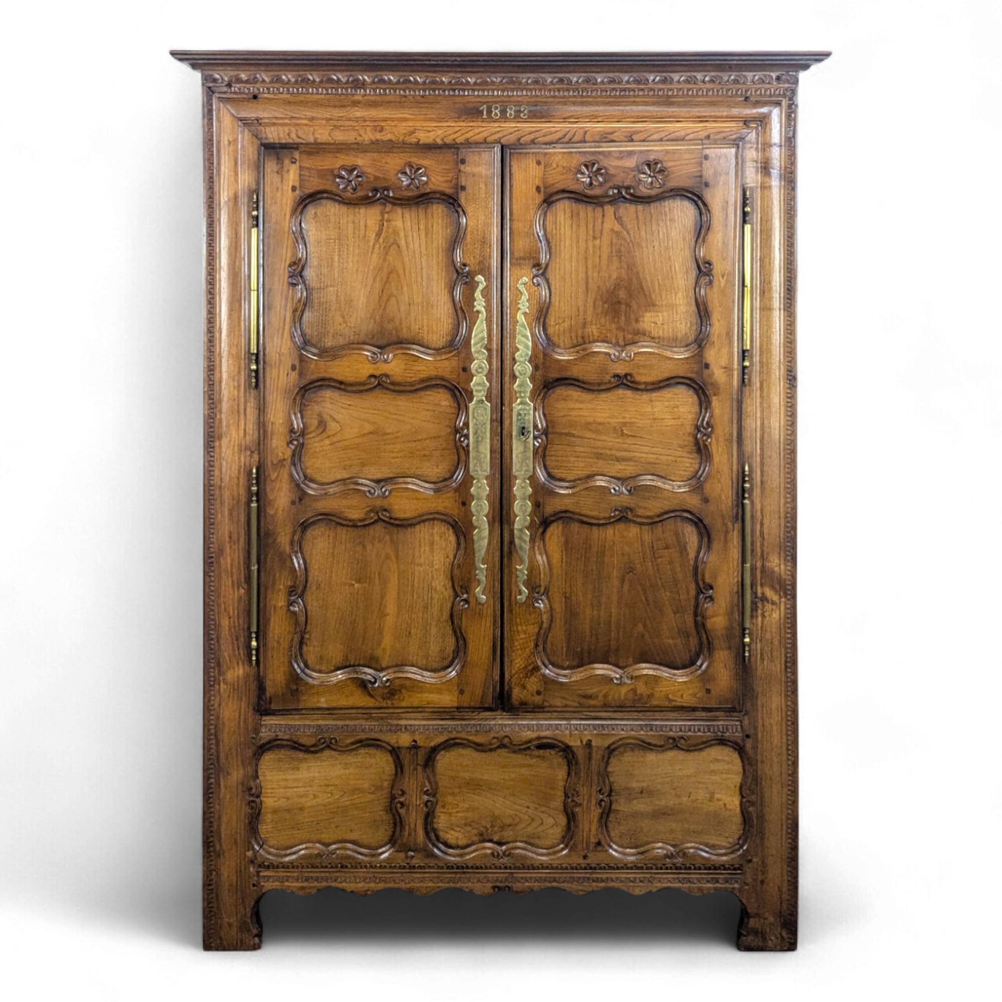 Late 19th century Breton cherry wood wardrobe