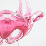 Mid-Century Czech Art Glass Basket Bowl by Josef Hospodka