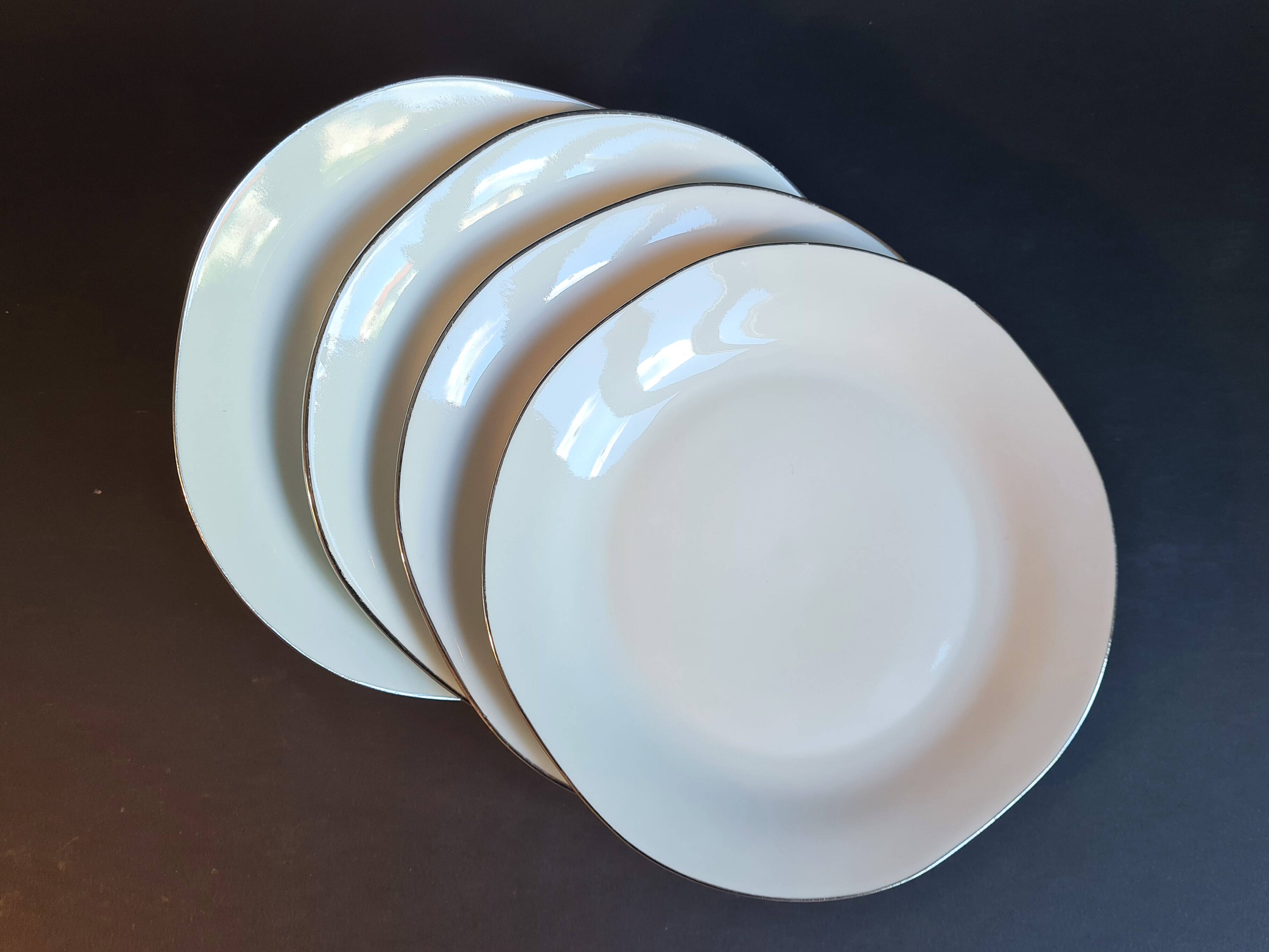 Art Deco dinner service in Fine Limoges Porcelain, signed "M&S"