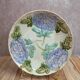 Antique majolica plate – Raised decoration of mauve hydrangeas – Art Nouveau