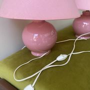 Lot 2 lampes de chevet rose bonbon